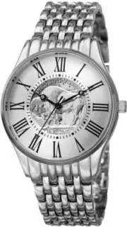 August Steiner CN009SS Roman Numerals Buffalo Nickel Dial Silvertone Mens Watch
