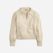 NWT J. Crew holiday gold sequin polo collared sweater xxs