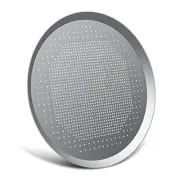 Pizza Oven Pan, Pizza Crisper Pan with Holes, Round Pizza Tray 14 Inch Silver