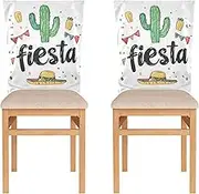 Chair Seat Cover for Retro Dining Chairs Chair Cover for Office Chair Set of 6 Anti-Dust Slip Covers for Dining Chairs Mexican Style Cinco De Mayo Cactus Maracas