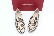Salvatore Ferragamo Trifoglio Gancini Bit Leopard Print Loafers Flats 6.5 36.5 C