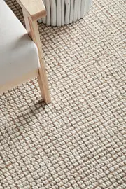 Rug Culture Natural & Cream Hand Loomed Wool & Jute Rug