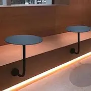 Bar Table Round Bistro Pub Table, Dining Pub Bar Table for Kitchen Breakfast, Indoor End Table for Coffee Cocktail, Wall Mounted Drink Table L-Type Sofa Side Table
