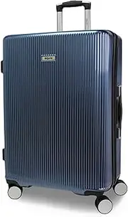 [World Traveler] Dejuno Monarch Lightweight Hardside Polycarbonate Expandable Spinner Luggage with TSA Lock, Iron Blue, 26-inch, Dejuno Monarch Lightweight Hardside Polycarbonate Expandable Spinner