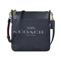 在飛比找momo購物網優惠-【COACH】COACH專櫃款KITT藍字刺繡LOGO緹花帆