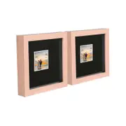 Nicola Spring 6" x 6" Light Wood 3D Box Photo Frames - 2" x 2" Mount - Pack of 2