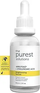 The Purest Solutions Brightening Serum (Arbutin 2% + Hyaluronic Acid) - Eliminates Inequalities in Skin Tone and Supports Skin for a Radiant Look - Vegan | Cruelty Free (30 ml)