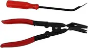 Trim Clamp/Holder Remover Convenient Door Upholstery Remover Tool for Damage- Clamp/Holder Removal for Car Owners Black and Red 2 Pcs Set