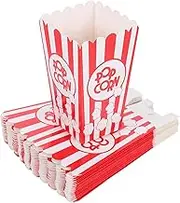HAWILLOSCH Popcorn Bag 24 Pack of Paper Buckets Striped Design Nights Snack Gatherings Birthdays Valentine's Day