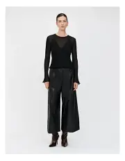 [Veronika Maine] SOLID AND SHEER LONG SLEEVE KNIT