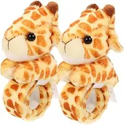 CORHAD 2 Pack Boys and Girls Slap Bracelet Giraffe Animal Wristband Pack Stuffed Animal Snap Band for Play