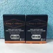 King C Gillette Double Edge Razor Blades Platinum Coated Finish 20 Total Blades