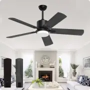 Black Ceiling Fans with Lights: 52 Inch Ceiling Fan and Remote Control 3 Colo...