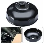Black Steel Oil Filter Cap Wrench Socket 76mm 14 Flutes For Compatible