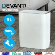 Devanti Motion Sensor Bin Automatic Rubbish Bin Waste Trash Can White 9L AUS NEW