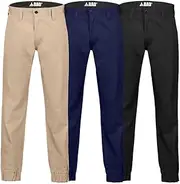 [Bad Workwear] 247™ Slim Fit Cuffed Chino Work Pants - Lightweight Slim Fit Pants with Cuffed Ankles and Reinforced Pockets