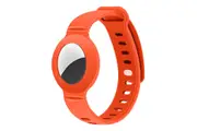 Silicone Watch Band AirTag Bracelet Kids Silicone Watch Bands Anti-Scratch Films Wristband for Apple AirTag-Orange