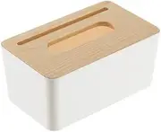 Wooden Tissue Box Modern Look Paper Holder Boxes for Bathroom Dining Table Bedroom Storage Organizer Napkin Box Tissue Paper Holder Box Case Napkin Holder (Rectangle with Mobile Phone Holder)