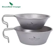 Titanium Sierra Cup Bowl with Handle Outdoor Camping Hiking Tableware Mug