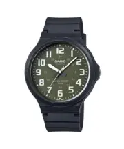 Casio MW240-3B Unisex Classic Analog Black & Green Resin Watch