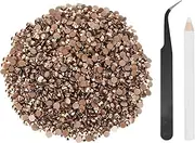 uxcell 2500pcs Flatback Rhinestones Resin, SS20 5mm Resin Rhinestones Bulk Round Shine Gems with Pickup Tools for DIY Nail Art Tumblers Mugs Clothes, Rose Gold
