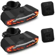 2 Set LED Bike Tail Light Rechargeable USB Bicycle Rear Warning Light Waterproof