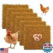 MUYG 6 Pack Chicken Nesting Box Pads,Washable Artificial Grass Rug Chickens B