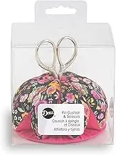 Dritz Scissors, Black/Pink Floral Pin Cushion