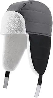 [FOMIYES] Cap Hats Snow Ski Hat Warm Hat Hat Pilot Hat Windproof Skiing Cap Black Polar Fleece