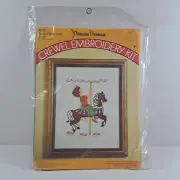 Vintage Pauline Denham Crewel Embroidery Kit #6051 Ride Ride Ride 8" X 10" c1974