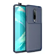 2PCS Shockproof Case For OnePlus 9 Case Carbon Fiber Soft TPU Back Cover Coque Funda Matte Silicone Case for OnePlus 9 - Navy Blue OnePlus 9