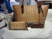 Brahmin Devonshire Collection Honey Brown Medium Asher Tote with Matching Wallet