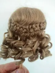 SIZE 7 LIGHT BROWN NAOMI ANTIQUE MODERN DOLL WIGS SYNTHETIC MOHAIR