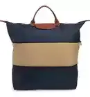 NWT LONGCHAMP Le Pliage Type L EXPANDABLE Large SHORT Handle Travel Tote NAVY
