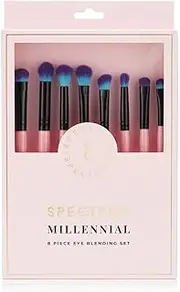 Spectrum Collections Essential Eye Make Up Brushes, Spectrum Makeup Brushes Set Including Angled and Precise Brushes with Soft Synthetic Bristles, Pink 8 Piece Eye Makeup Brush Set