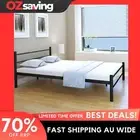 Double Bed Frame Metal Black 187x137cm Sturdy Stylish Bedroom Furniture 7487