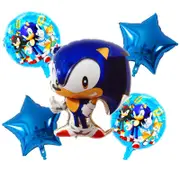5PC Sonic the Hedgehog Foil Balloon Set Birthday Party Supplies Decoration