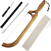 RdjEokf Serrated Bread Bow Knife, Stainless Steel Bread Cutting Tool, Sourdough Slicer Knife, for Sourdough Loaf Baguettes Bagels