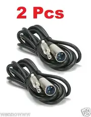 25ft XLR 3-Pin Male to 1/4" Mono Shielded Microphone Mic Audio Cable 2 Pack