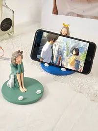在飛比找樂天市場購物網優惠-創意女孩手機支架多功能平板座可愛臥室桌面小擺件少女心禮物
