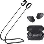 ULITIQ Strap Compatible with Bose QuietComfort Earbuds only, Sports Silicone Earbuds Lanyard, Anti Lost Straps Accessories, Neck Rope Cord Soft, Holder Connector, (Black)