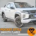 Pocket Style Smooth Matte Black Fender Flares Suits Mitsubishi Triton MR 2019+