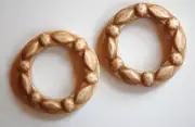 Vintage Brown Acrylic Faux Stone Textured Hoop Ring hps047