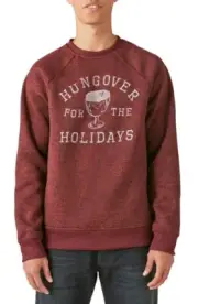 Lucky Brand Sweatshirt Mens Hungover for the Holidays Sweatshirt Sz XL