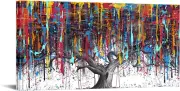 Abstract Colorful Tree of Life Painting Canvas Wall Art Big Tree Branches Pictur