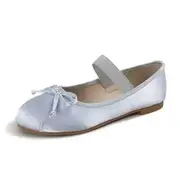 Elastic Strap Ballet Flats Silk - Blue - 36