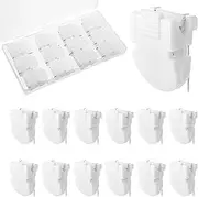 FdcLixuvol 12 Pcs Plastic Cubicle Clips Cubicle Hooks for Fabric Walls Fabric Panel Wall Clips for Picture Note Memo Hanging (White)