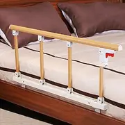 Bed Rails Guard for Elderly, Adults Foldable Safety Side Guard Disabled Assist Handle Metal Grip Bumper Bar, 95X40Cm/4-Speed White (4)