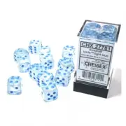 Dice - 16mm - Borealis Icicle/Light Blue Luminary ( Dice Set 12 X W6) - L