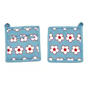 IDC Homewares Set of 2 Cotton Bud Blue Pot Holders